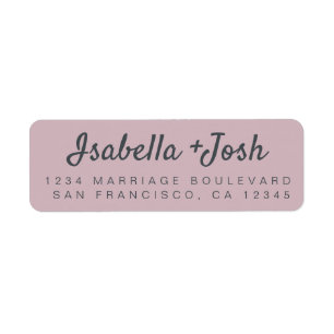 Boho Script Pastel Paars Wedding Return Address Etiket