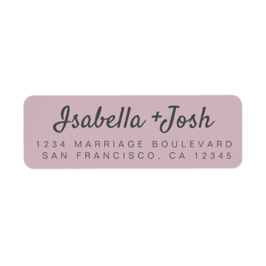Boho Script Pastel Paars Wedding Return Address Etiket (Voorkant)