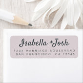 Boho Script Pastel Paarse Trouwdatum Retouradres Etiket (Insitu)