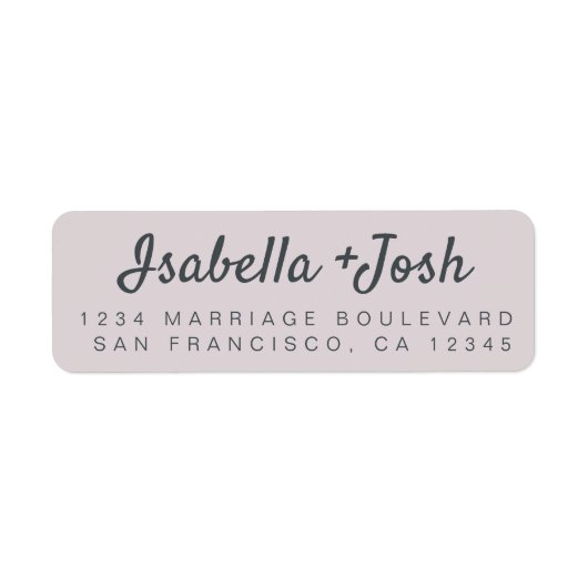 Boho Script Pastel Paarse Trouwdatum Retouradres Etiket (Voorkant)