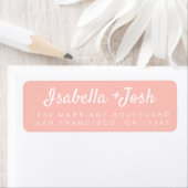 Boho Script Pastel Roze Trouw Retouradres Etiket (Insitu)