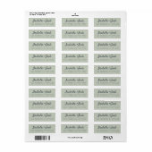 Boho Script Pastelgroene Huwelijks Retouradres Etiket (Full Sheet)