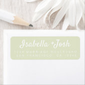 Boho Script Pastelgroene Huwelijksretouradres Etiket (Insitu)