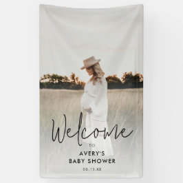 Boho Script Photo Baby shower Welkom Spandoek