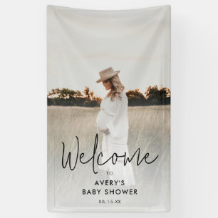 Boho Script Photo Baby shower Welkom Spandoek