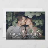 Boho Script Photo Overlay Save the Date (Voorkant)