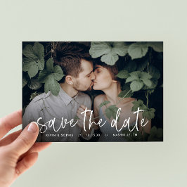 Boho Script Photo Overlay Save the Date