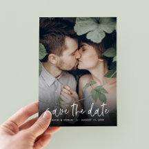 Boho Script Photo Overlay Save the Date