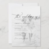 Boho Script QR Code Foto Bruiloft Kaart (Voorkant)
