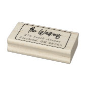 Boho Script Rectangle Frame Return Address Rubberstempel (Stempel)