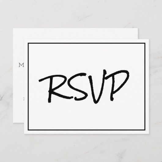 Boho Script RSVP-Briefkaart Briefkaart (Voorkant / Achterkant)