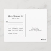Boho Script RSVP-Briefkaart Briefkaart (Achterkant)