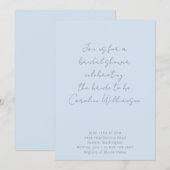 Boho Script Soft Blue Modern Bridal Shower Kaart (Voorkant / Achterkant)