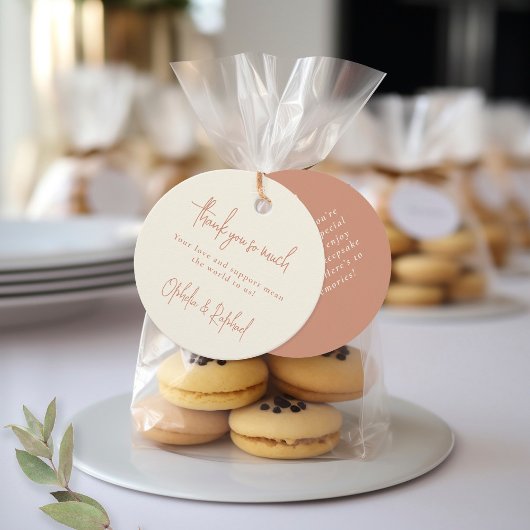 Boho Script Terracotta Cream Bruiloft Dank u Bedankjes Labels