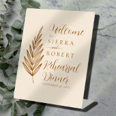 Boho Script Text Rehearsal Dinner Welcome Reclamebord Met Voetstuk