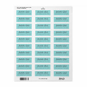 Boho Script Turquoise Trouw Retouradres Etiket (Full Sheet)