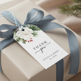 Boho Script Typografie Evergreen Wedding Bedankt Cadeaulabel