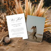 Boho Script We Tied The Knot Moderne Trouwfoto  Aankondiging