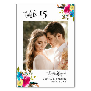 Boho Script Wedding Table Nummers Dubbelzijdig Kaart