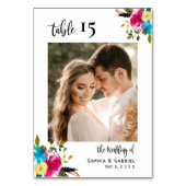 Boho Script Wedding Table Nummers Dubbelzijdig Kaart (Achterkant)