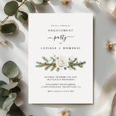 Boho Script Winter Evergreen Engagement Party Kaart