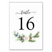 Boho Script Winter Greenery Evergreen Wedding Kaart (Achterkant)