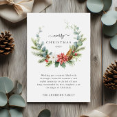 Boho Script Winter Greenery Vrolijk Kerstfeest Feestdagenkaart