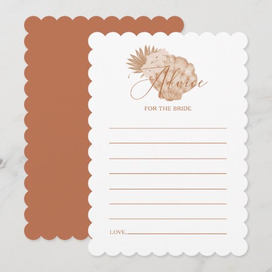Boho Seashell advies voor de bruid spel Kaart (Voorkant / Achterkant)