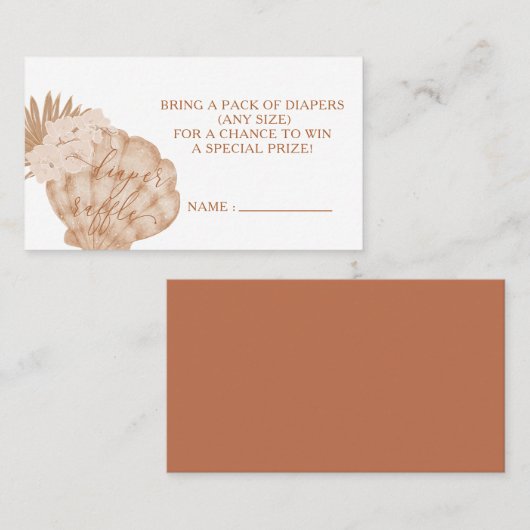Boho Seashell Baby shower Luier Raffle Tickets (Voorkant / Achterkant)
