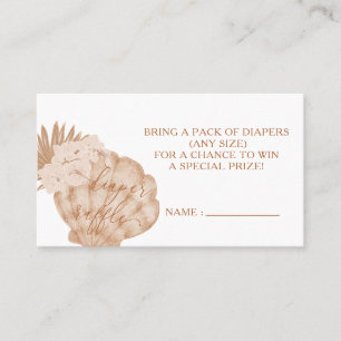 Boho Seashell Baby shower Luier Raffle Tickets