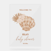Boho Seashell Baby shower Welkom Acryl Bord (Voorkant)