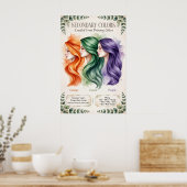 Boho Secundaire Kleuren Educatief Poster (Keuken)