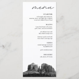 Boho Sedona Arizona Zwart & Wit Trouwdiner Menu