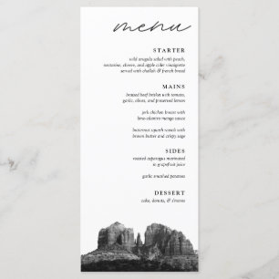 Boho Sedona Arizona Zwart & Wit Trouwdiner Menu