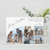 Boho Semi Arch 4 Foto Familie Nautische Kerstmis Feestdagenkaart (Staand voorkant)