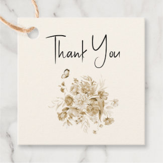 Boho Sepia Bloemen Baby Shower Favor Tags Bedankjes Labels