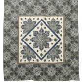 Boho Sepia Medallions Douchegordijn (Voorkant)