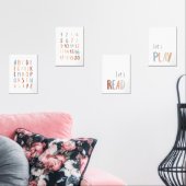 Boho set van 4 ABC, nummers, laten lezen en spelen (Woonkamer)