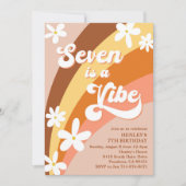Boho Seven is een Vibe Retro Daisies Rainbow Kaart (Voorkant)