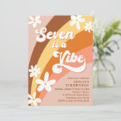 Boho Seven is een Vibe Retro Daisies Rainbow Kaart (Staand voorkant)