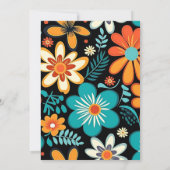 Boho Seventies Retro Bloemenbruiloft Save The Date (Achterkant)