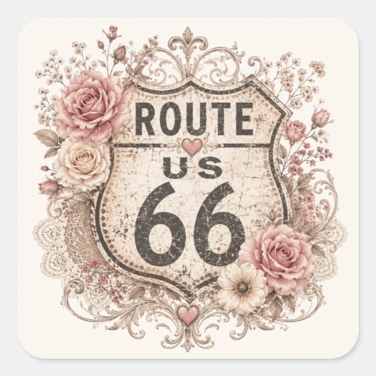 Boho Shabby Chic Mother Road Sticker (Voorkant)