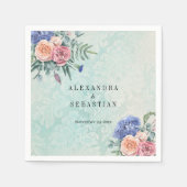 Boho Shabby Chique Bloemen Groene Rustieke Bruilof Servet (Voorkant)