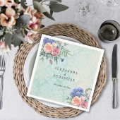 Boho Shabby Chique Bloemen Groene Rustieke Bruilof Servet