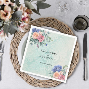 Boho Shabby Chique Bloemen Groene Rustieke Bruilof Servet