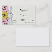 Boho Shabby Chique Damask Groen Roze Bloem Visitekaartje (Voorkant / Achterkant)