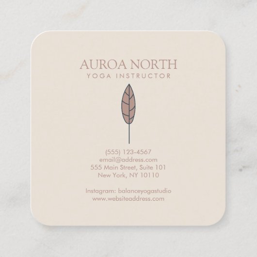 Boho Shamanic Healing Custom Name Vierkante Visitekaartje (Achterkant)