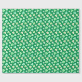 Boho Shamrock Klaver Pastel Groen Blad Bloemen Coo Cadeaupapier (Vlak)