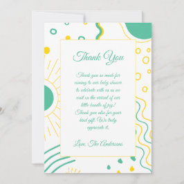 Boho Shape Baby shower Bedankkaart