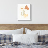 Boho Shapes Abstract Beige Terracotta Sun Cactus Canvas Afdruk (Insitu (Slaapkamer))